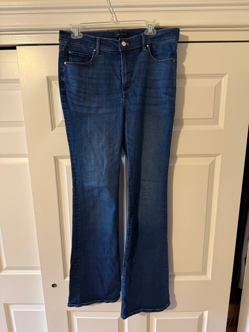 Ann Taylor Tall Women's Dark Blue Bootcut Jeans — Stretch Denim